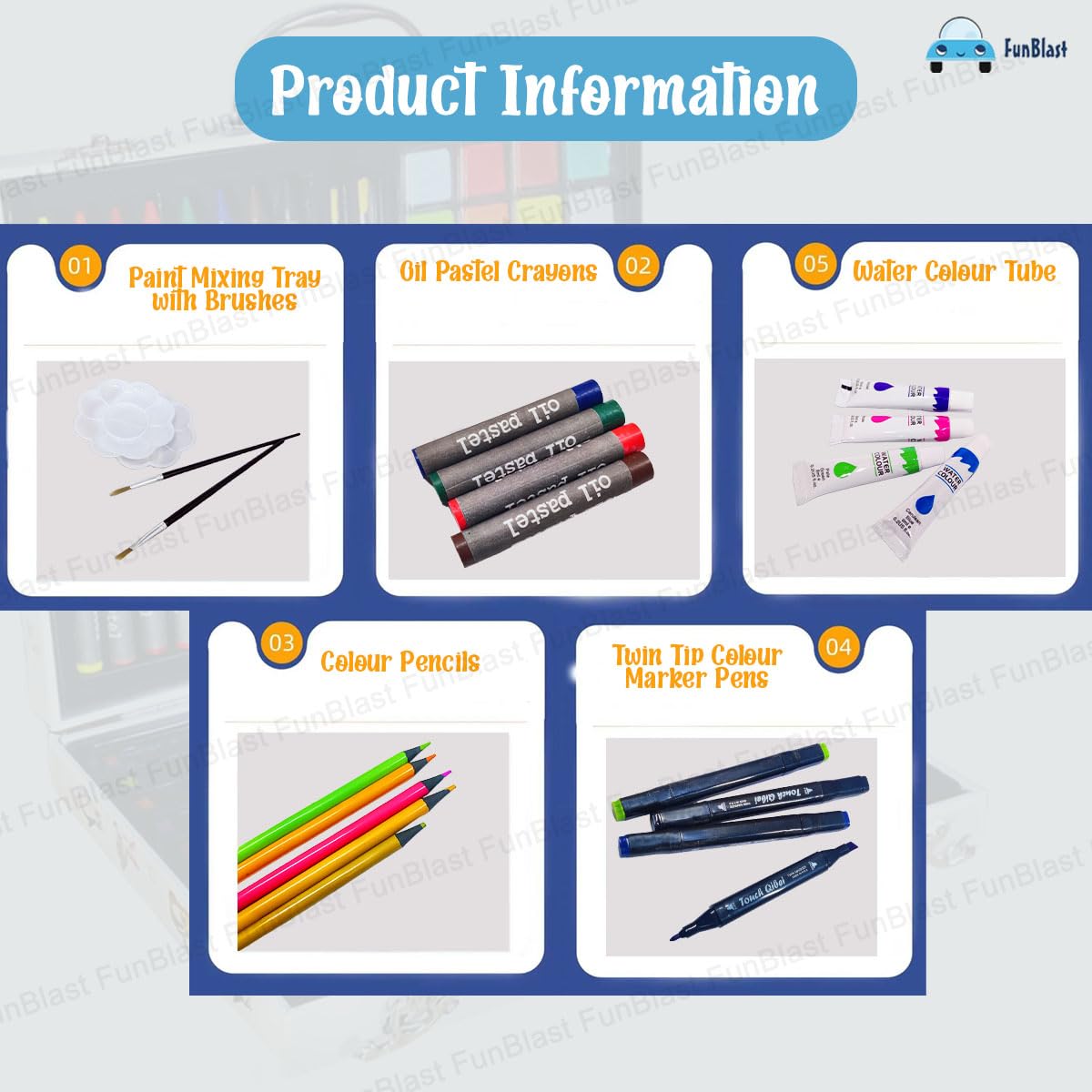 Cartoon Color Box with Multiple Coloring Kit, Twin Tip Color Markers ...