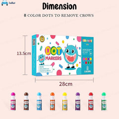 Super Dots Markers for Kids – 8 Pcs Washable Dot Markers for Artist, Professional, Beginners, Washable Marker Bottle Pens for Kids