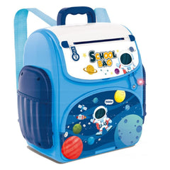 Piggy Bank with Finger Print Sensor Lock – Space Theme Coin Box Portable School Bag Design Coin Bank for Kids