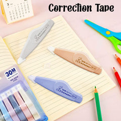 Correction Tape - Pack of 6 Pcs Correction Tape 30 Meter X 5 MM for Journal, Correction Pen, Whitener for Correction, Stationary Items, Correction Pen Tape