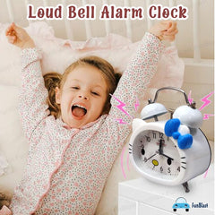 Table/Desk Twin Bell Alarm Clock with Light for Kids - Silent Analog Alarm Clock for Girls Loud Bell Alarm Table Clock for Heavy Sleeper