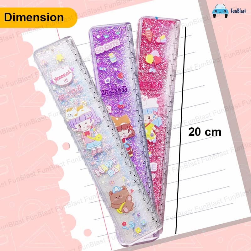 Scale Ruler for Kids, Space Theme Scale for Kids, Glitter Scale Ruler Set  for Students, Stationary Gifts for Kids, Return Gifts, Stationary Items for