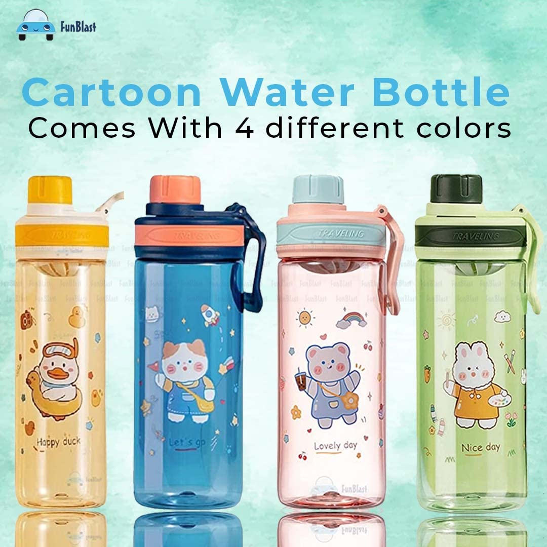 Cartoon Water Bottle for Kids, 550 ml BPA Free, Anti-Leak for Boys/Girls – 550 ML