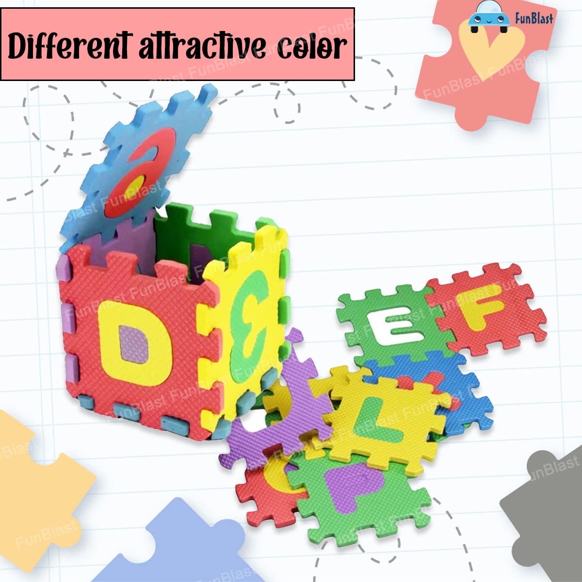 36 Pieces Mini Puzzle Foam Mat for Kids, Interlocking Learning Alphabet and Number Mat for Kids