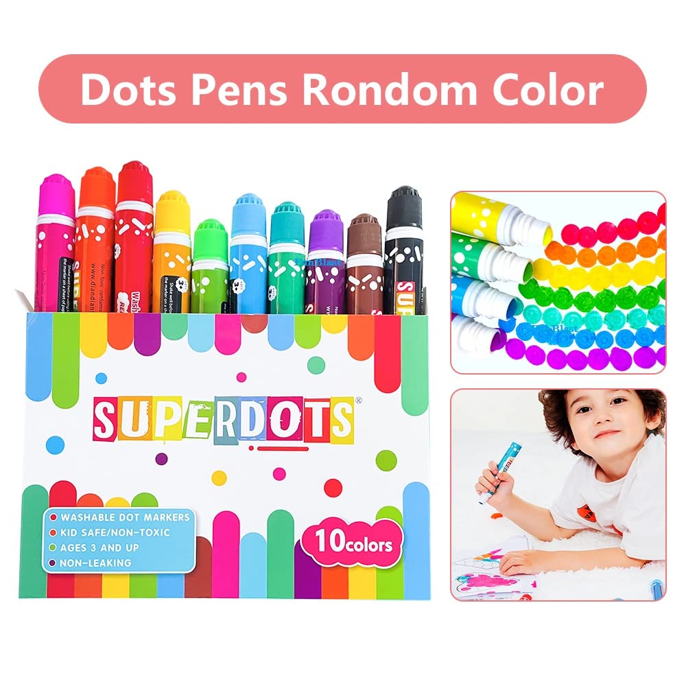 Ultimate Stationery Dot Markers | Bingo Daubers | Washable 6 Colors Dot Markers for Toddlers and Kids Dot Art. Toddler Arts and Crafts