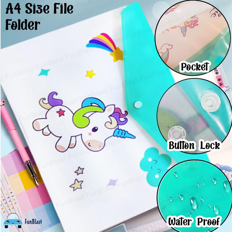 File Folder for Documents - Unicorn Certificate Holder, Document Organizer Bag (Pack of 12 Pcs)