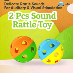 Baby Rattles Ringing Balls - Sound Toys for 6+ Months Babies (Pack of 2)