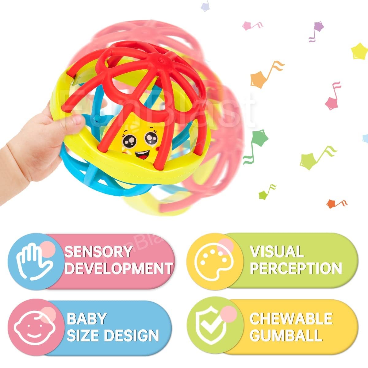 Soft Rattles Toys for Babies - Shaking, Rattle Ball & Dumbbell Rattle Toy for Infants, Toys for New Born Babies and Kids