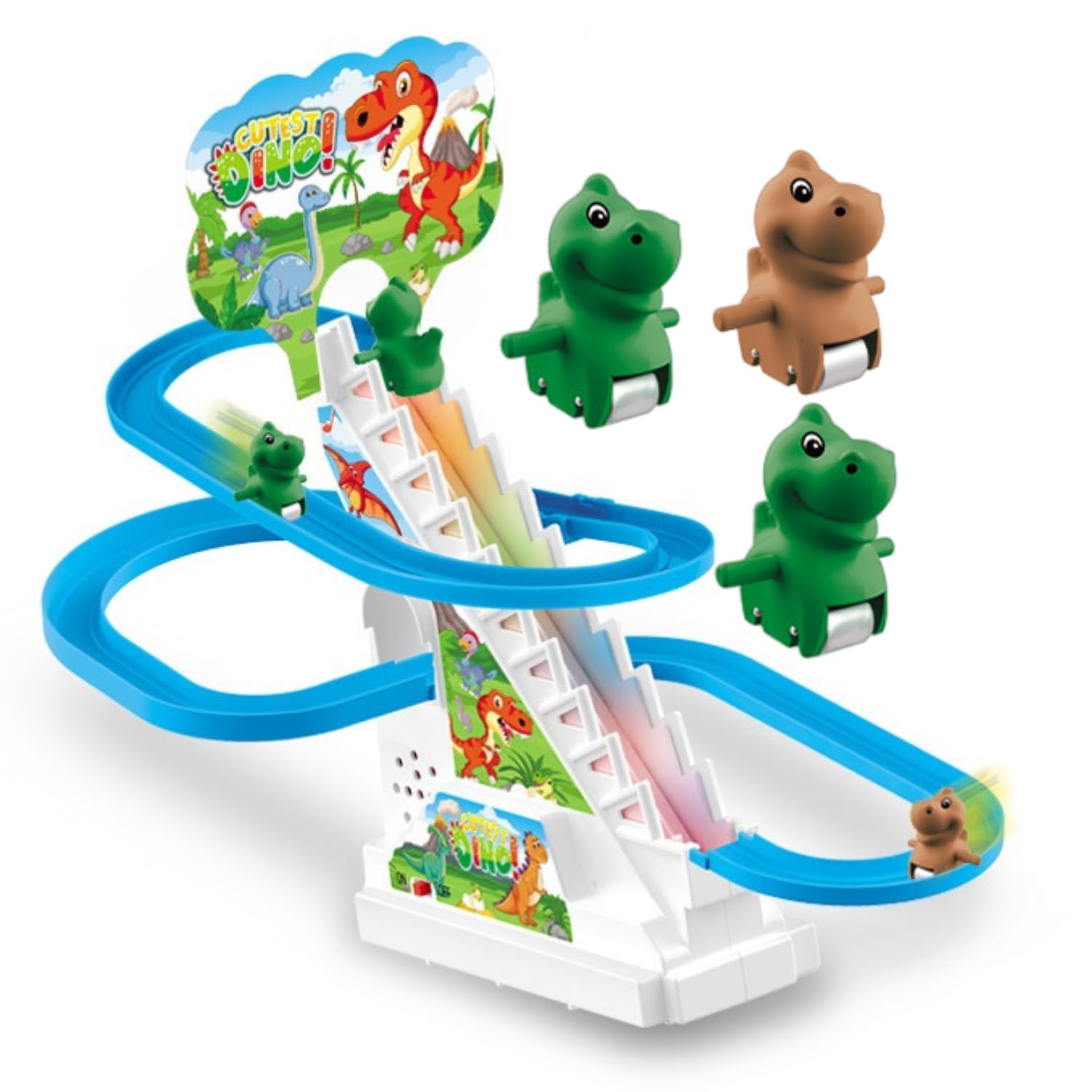 Animal Slide Toy Set, Funny Automatic Stair-Climbing Ducklings Cartoon Race  Track Set Little Lovely Animal Slide Toy Escalator Toy with Lights and  Music (Dinosaur) (Dinosaur Track) - Price History