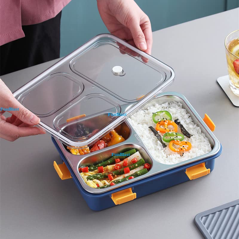 Lunch Box - Stainless Steel Lunch Box for Kids, Tiffin Box, Lunch Box with Spoon and Fork, Lunch Box for Kids, Lunch Box for Office Women and Men, Bento Lunch Box