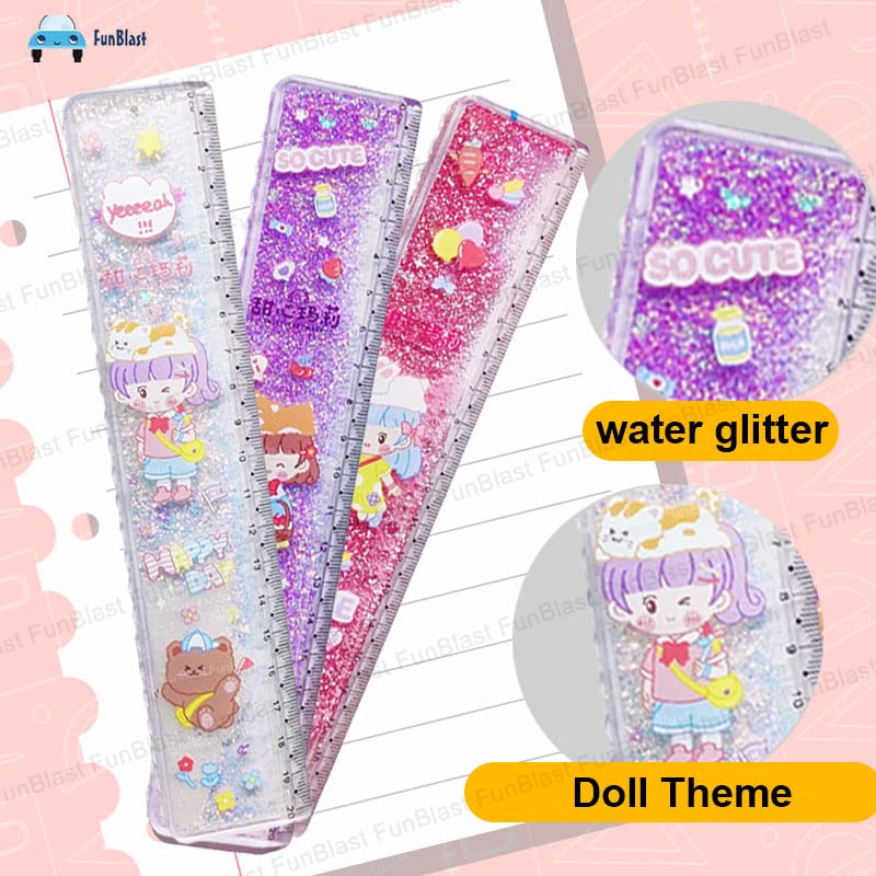 Scale Ruler for Kids – Doll Theme Scale for Girls, Glitter Scale Ruler