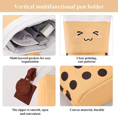 Boba Pop-Up Stationery Organizer for Kids (Brown)