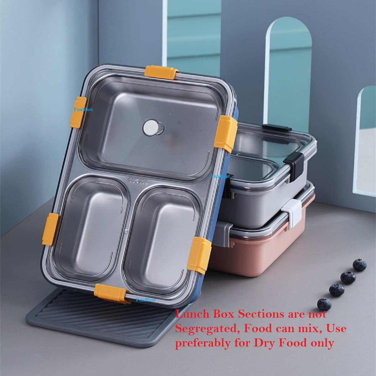 Lunch Box - Stainless Steel Lunch Box for Kids, Tiffin Box, Lunch Box with Spoon and Fork, Lunch Box for Kids, Lunch Box for Office Women and Men, Bento Lunch Box