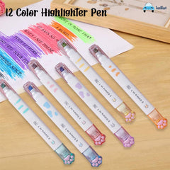 Cute Cat Paw Highlighter -  2 in 1 Color Highlighter Pens Set, Aesthetic Stationary