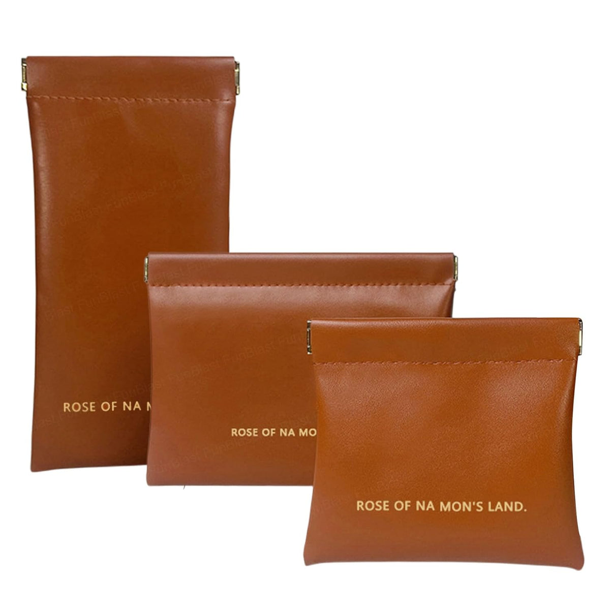 3 Pcs Mini Multipurpose Makeup Pouch for Girls & Women (Brown)