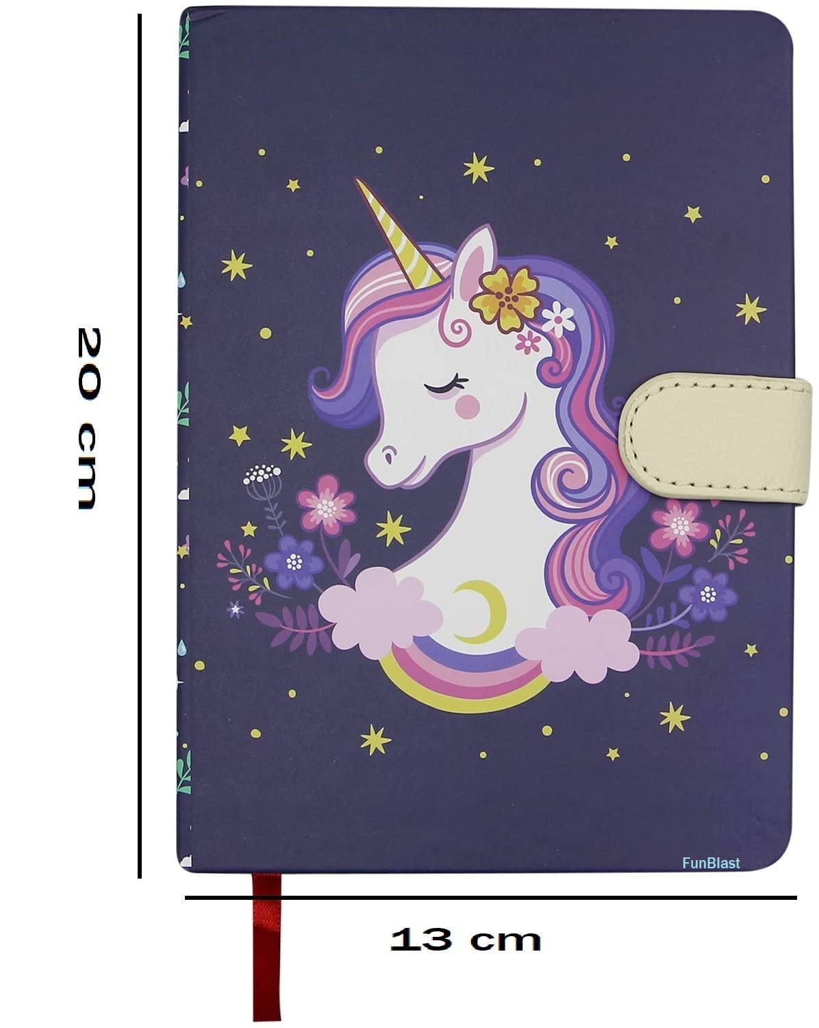 Unicorn Lock Notebook Diary for Kids, Fancy Unicorn Design Diary Notepad for College Students (Pack of 1 Pcs ; Random Color)