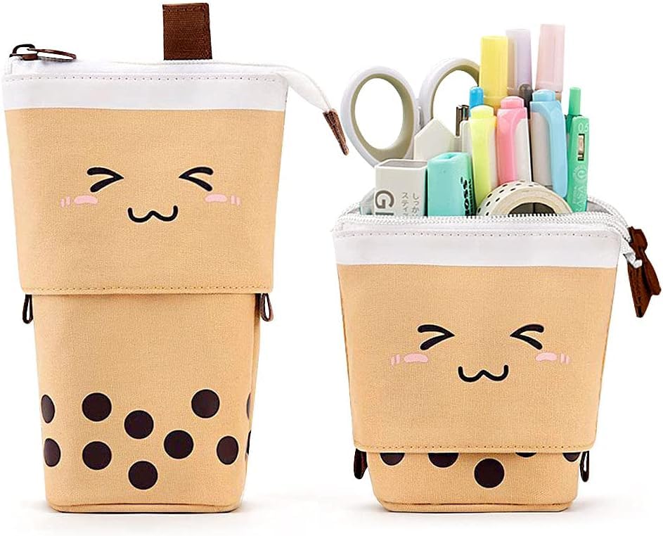Boba Pop-Up Stationery Organizer for Kids (Brown)
