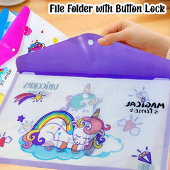 File Folder for Documents - Unicorn Certificate Holder, Document Organizer Bag (Pack of 12 Pcs)