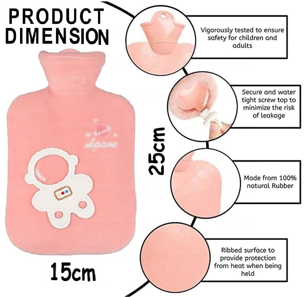 Hot Water Bag with Cover for Pain Relief – Heating Bag, Heating Pad Hot Water Bottle & Rubber Bottle for Hot Water Bag for Pain Relief, Rubber Hot Water Bag, Bottle - 1000 ML