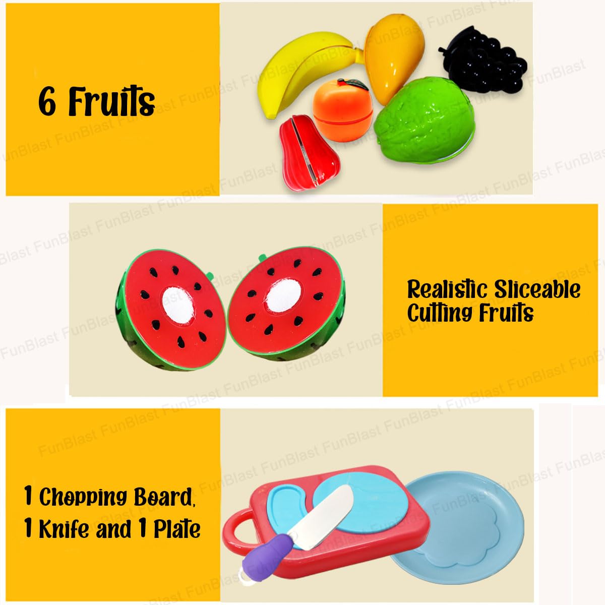 Realistic Fruit Toy for Kids, Kids Toy with Chopping Board & Knife – (Multicolor; 9 Pcs)