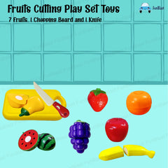 Fruits Cutting Play Set Toys - Realistic Sliceable Cutting Fruits Pretend Play Kitchen Toys for Kids, Play Food Toys - 9 Pcs