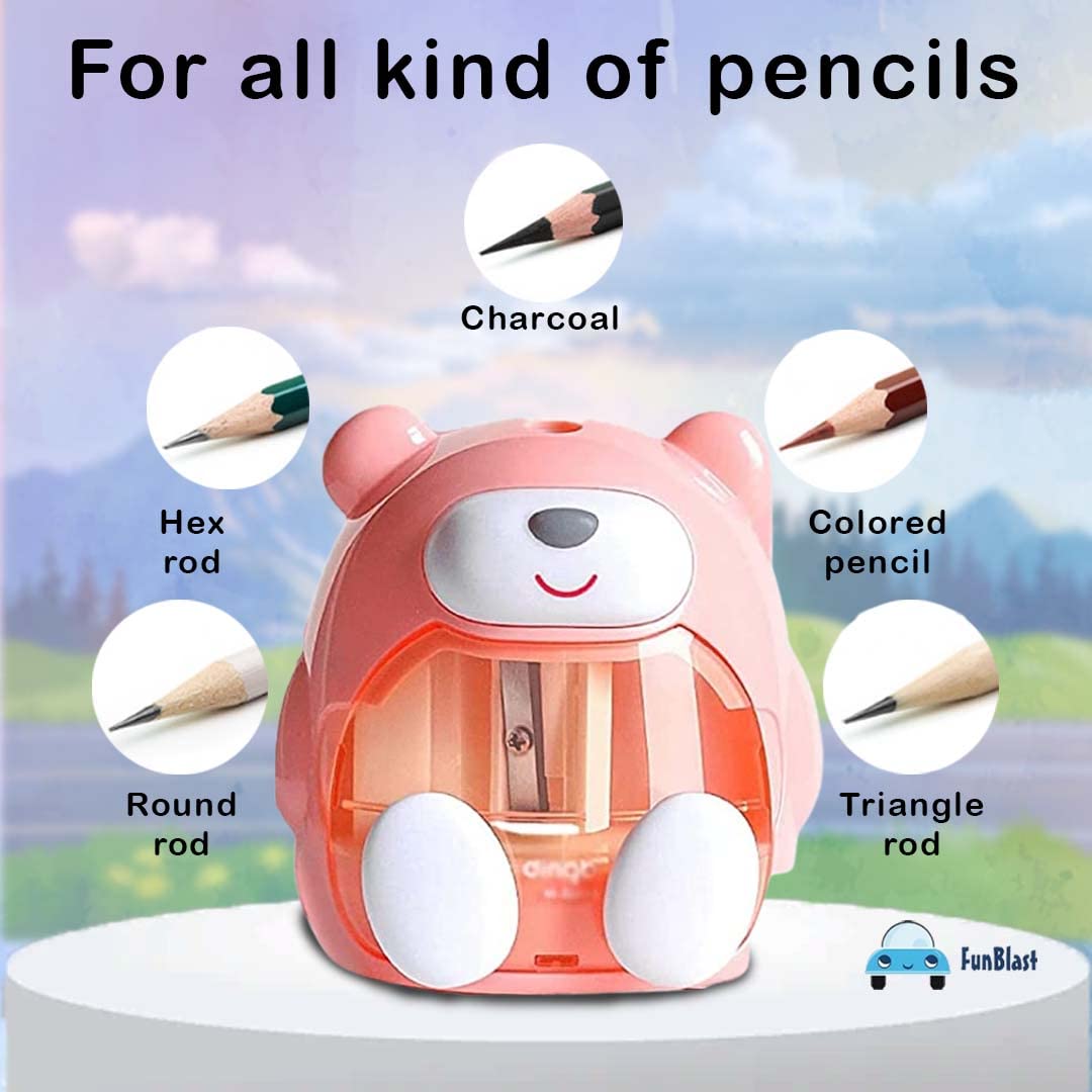 Fun Sharpener Electric Pencil Sharpener – Battery Operated Pencil Sharpener for Kids ...