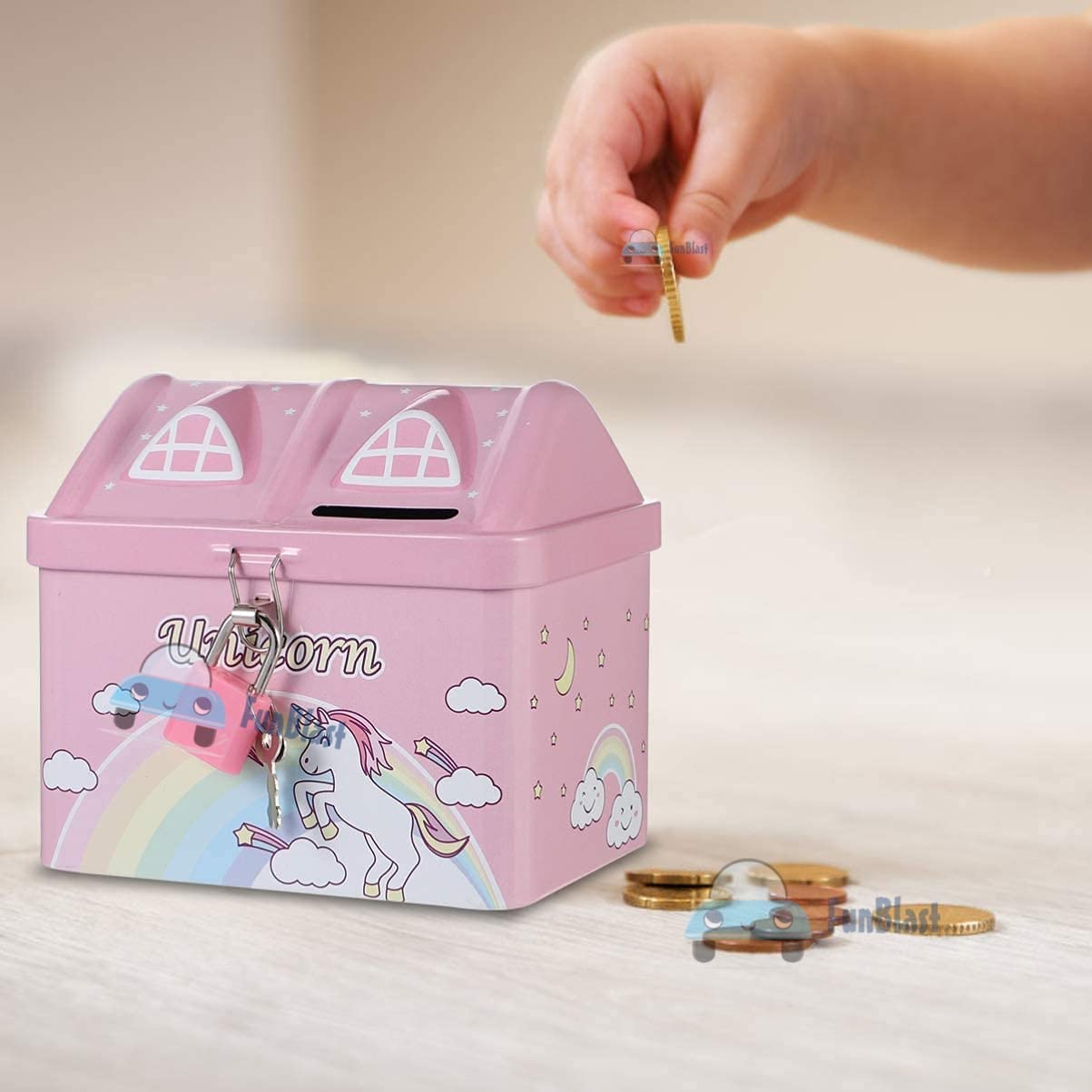 Piggy Bank for Kids Unicorn Coin Box for Kids Metal Coin Box