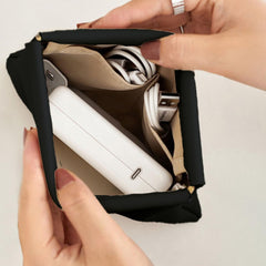 3 Pcs Mini Multipurpose Makeup Pouch for Girls & Women (Black)