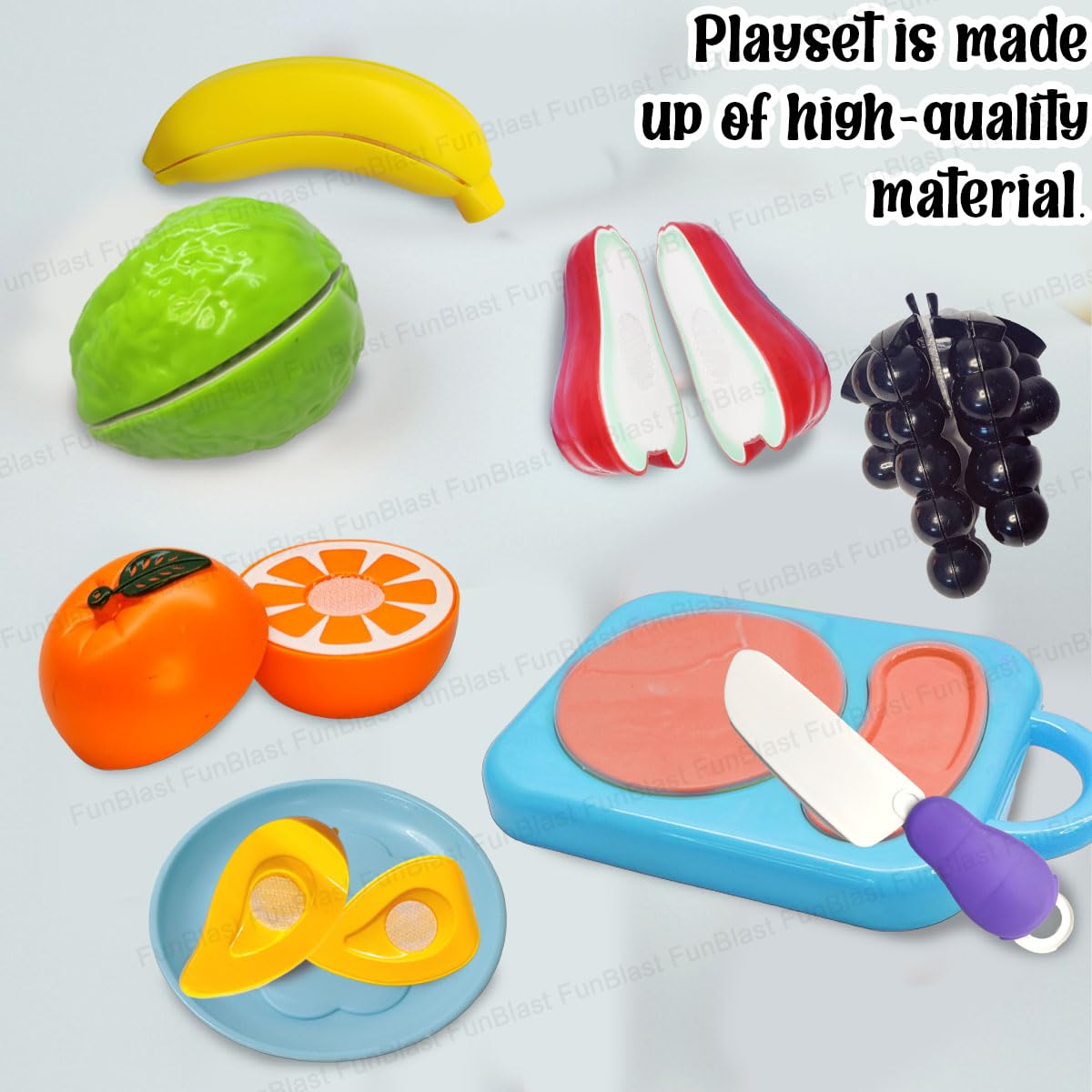 Realistic Fruit Toy for Kids, Kids Toy with Chopping Board & Knife – (Multicolor; 9 Pcs)