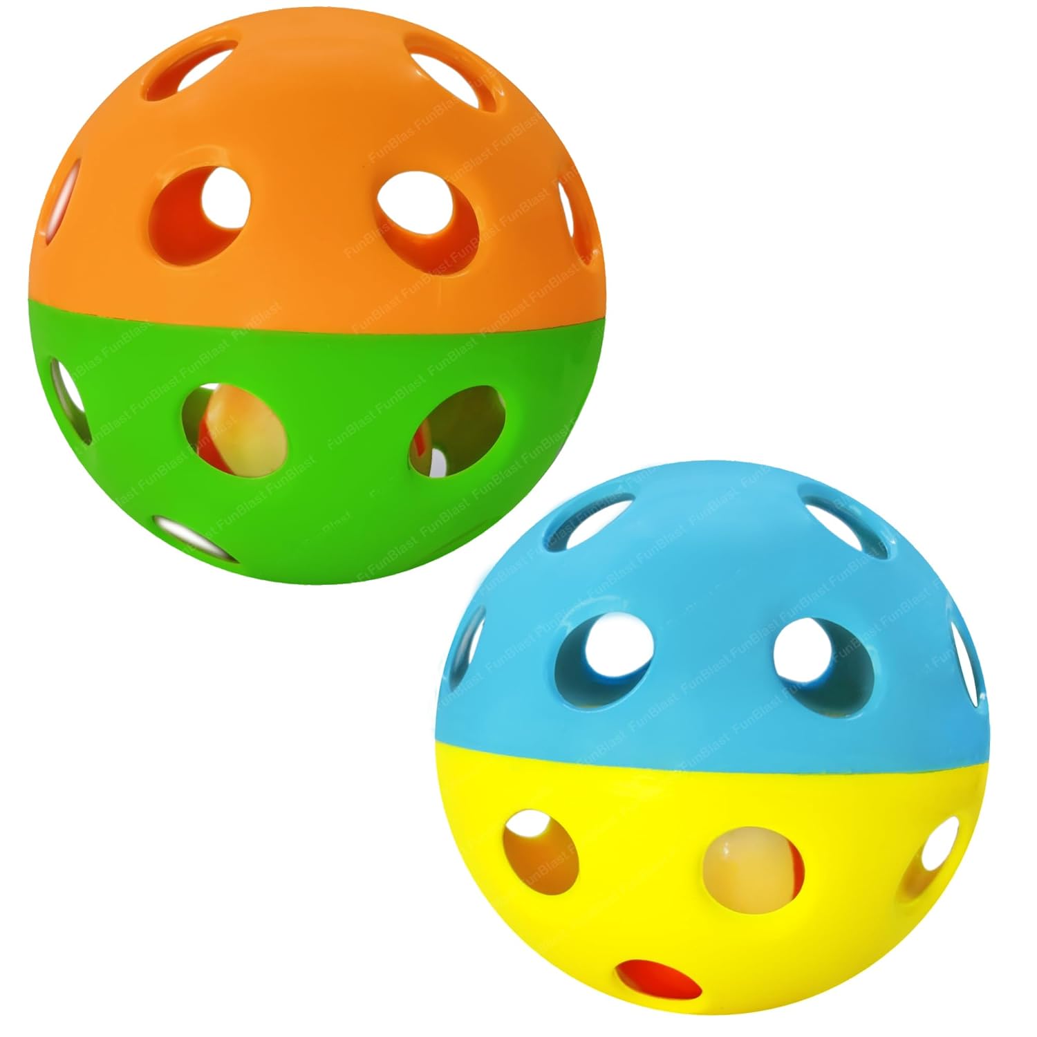 Baby Rattles Ringing Balls - Sound Toys for 6+ Months Babies (Pack of 2)