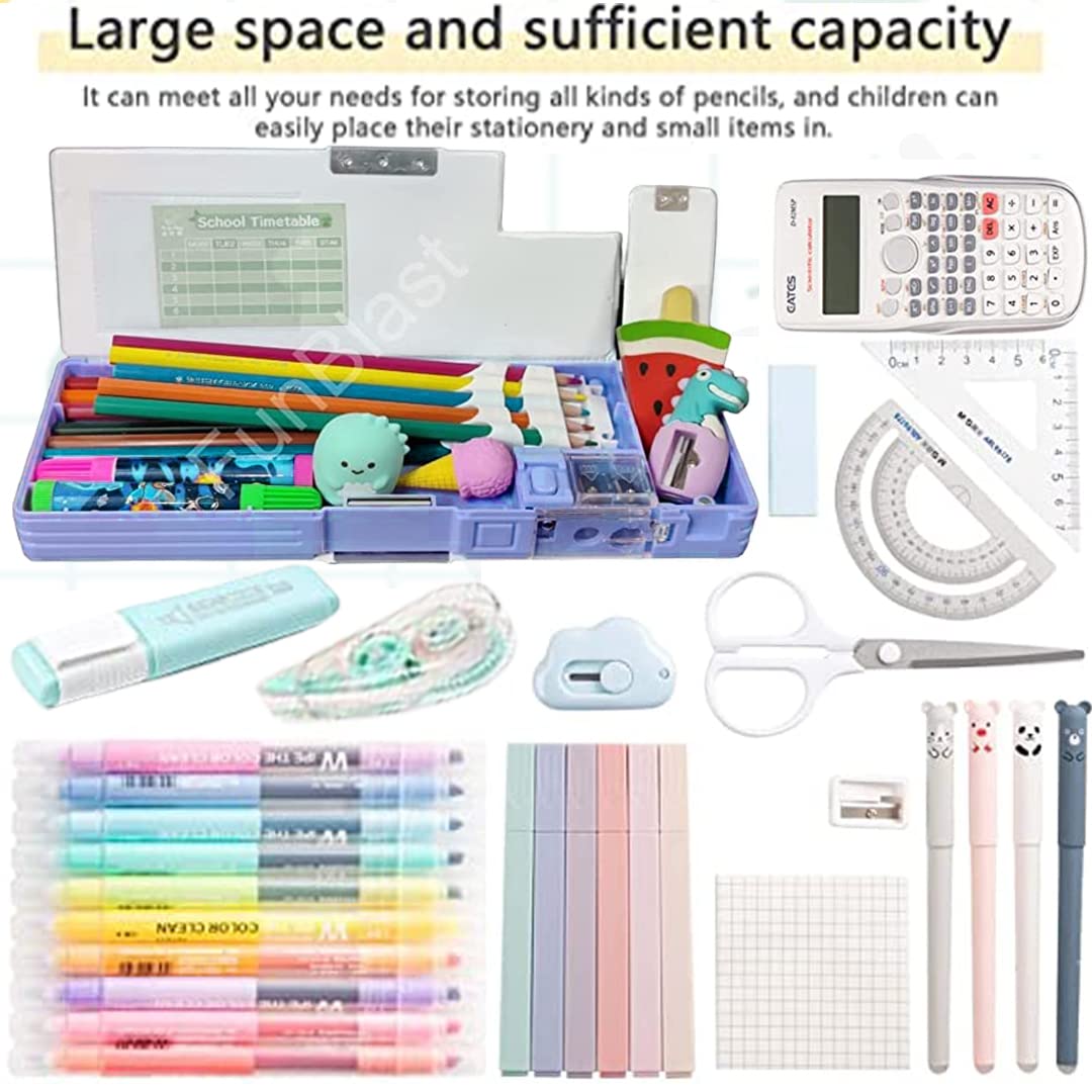 Multifunctional Pencil Box for Kids, Kids Pencil Box for Boys & Girls, Magnetic Pencil Box for Boys, Pop up Pencil Box