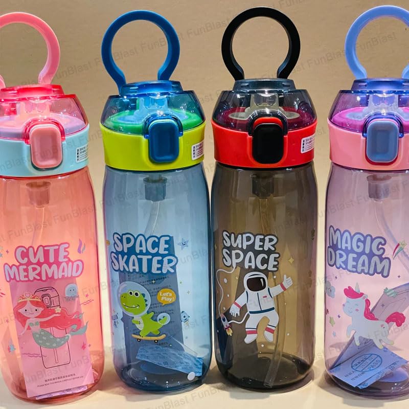 Cute Water Bottle with Sipper, Water Bottle for kids, Sipper Bottle for Kids – Anti-leak Cartoon Kids Water Bottle for Kids – 630 ML