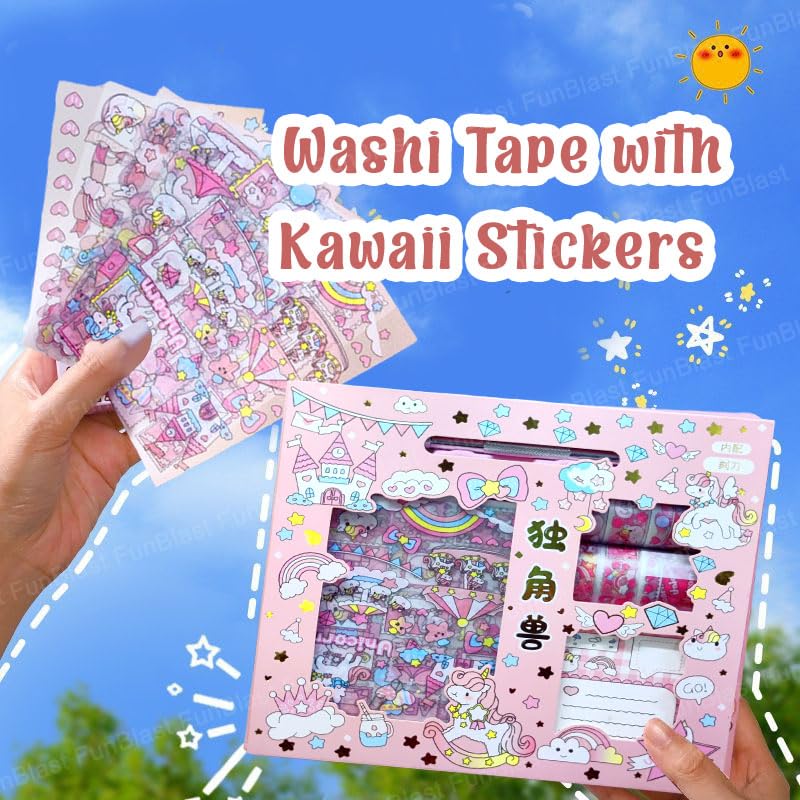 FunBlast Washi Tape Set, Cute Washi Tape Set, Designer Decorative
