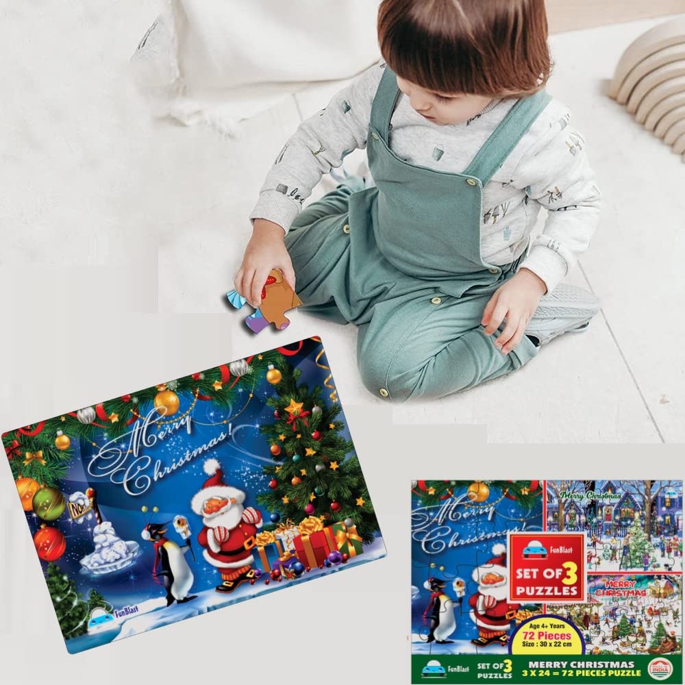 Kids Puzzles for Kids, Merry Christmas Jigsaw Puzzle for Kids of Age 3-5 Years, 24 Pcs Puzzle (Size 30X22 CM)