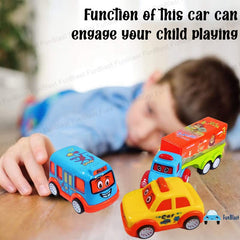 Kids Pull Back Vehicles, Push and Go Crawling Toy Car for Kids & Children (Set of 7 Pcs) - Made in India