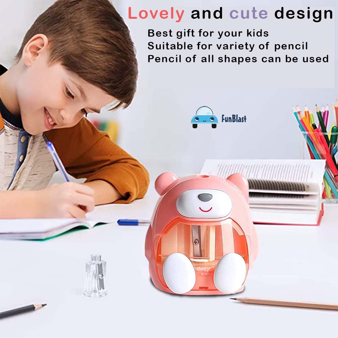 Fun Sharpener Electric Pencil Sharpener – Battery Operated Pencil Sharpener for Kids ...