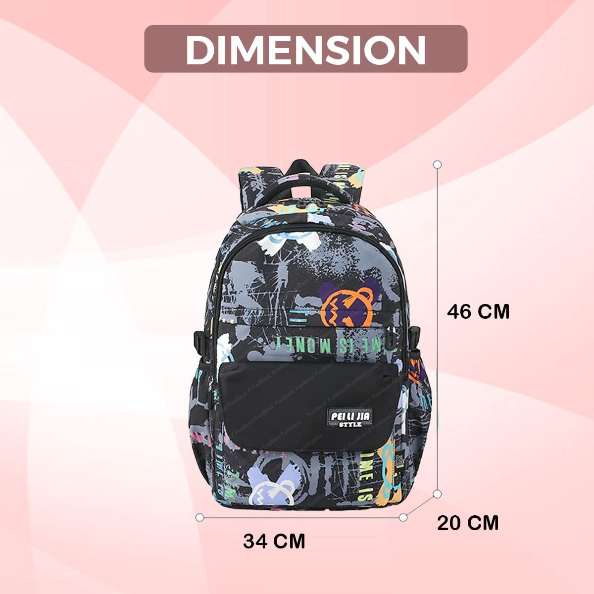 School Bags for Boys, Lightweight School and College Bags, Multipurpose Large Capacity Bag for Boys Girls Kids, Travel Bag, Picnic Bag (46 X 34 X 20 CM)