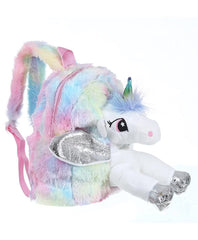 Unicorn Soft Fur Bag for Kids - School & Picnic Bag/Lightweight Travel School Mini Backpack for Girls & Kids, Birthday Gift for Girls, Return Gift (Random Color)