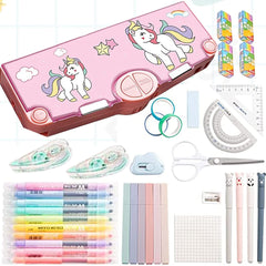 Multifunctional Pencil Box for Kids, Unicorn Pencil Box, Magnetic Pencil Box for Girls, Pop up Pencil Box