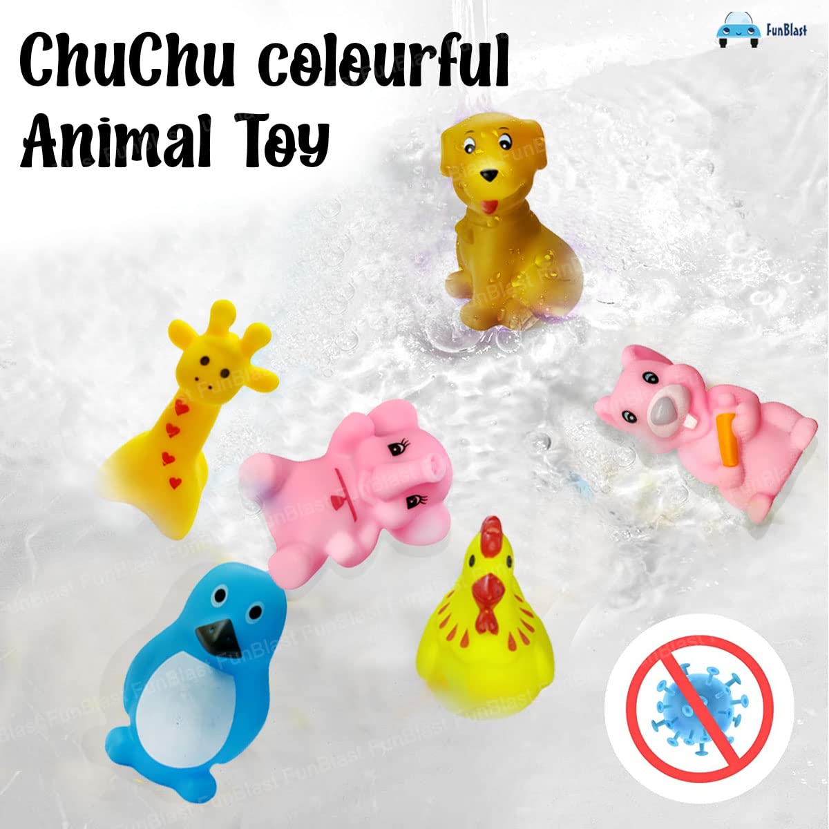 Bath Toys for Baby - Colorful Animal Bath Toys, Toddler Baby Bathtub Bathing Squeeze Bath Toy (Pack of 12 PC)