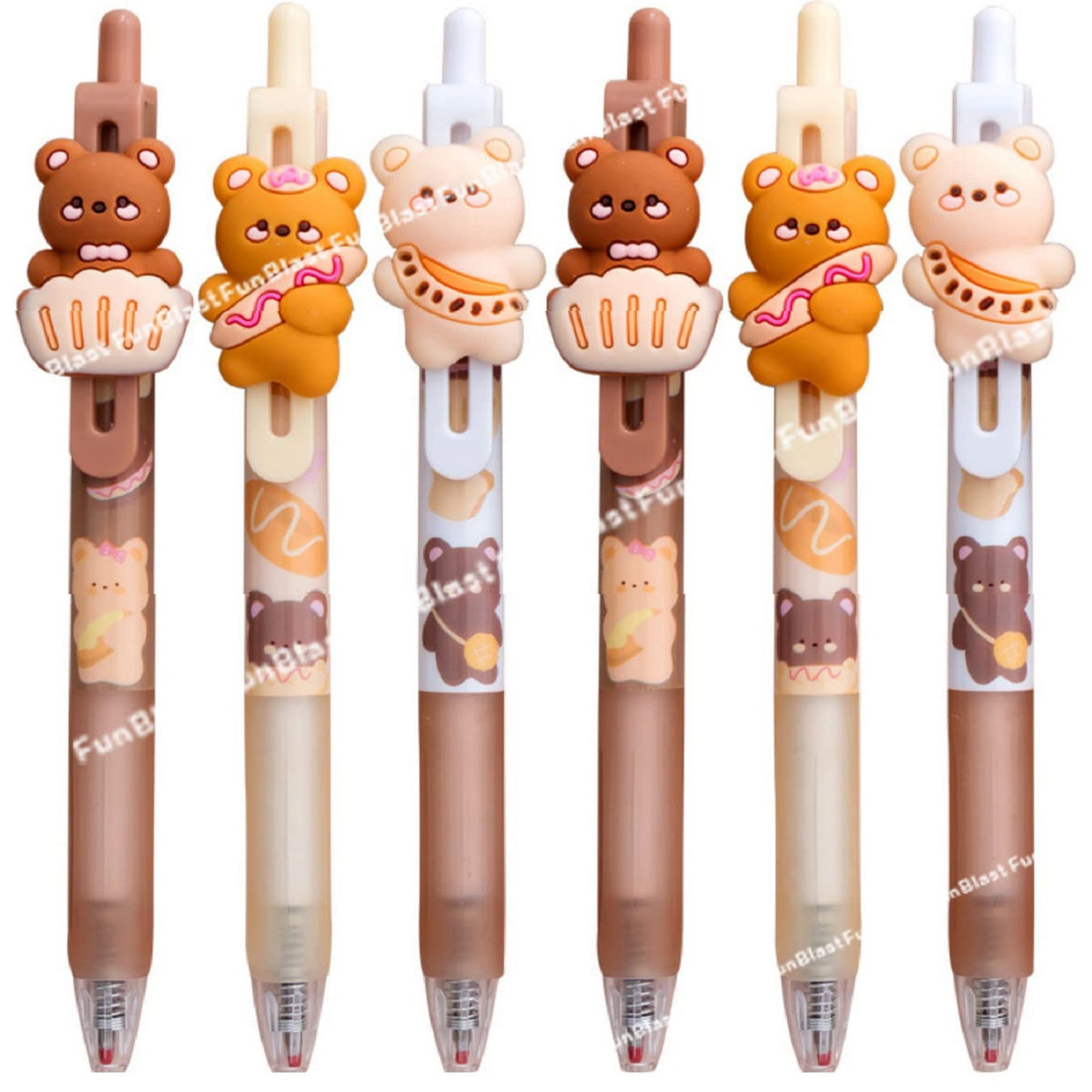 Ball Pens For Writing-Cartoon Design Lightweight Ball Pen With Comfortable Grip For Extra Smooth Writing Pack Of 6)