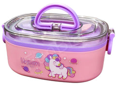 Lunch Box for School Kids – Unicorn Lunch Box with Spoon, Compartment Lunch Box, Tiffin Box for School, Lunch Box for Kids, Lunch Box Container, Lunch Box for Dry Foods