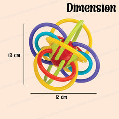 Loops Teething Ring – Teether Rings with Rattle Sound Toys for New Born Baby, Silicone Rings Loop Teether for Baby