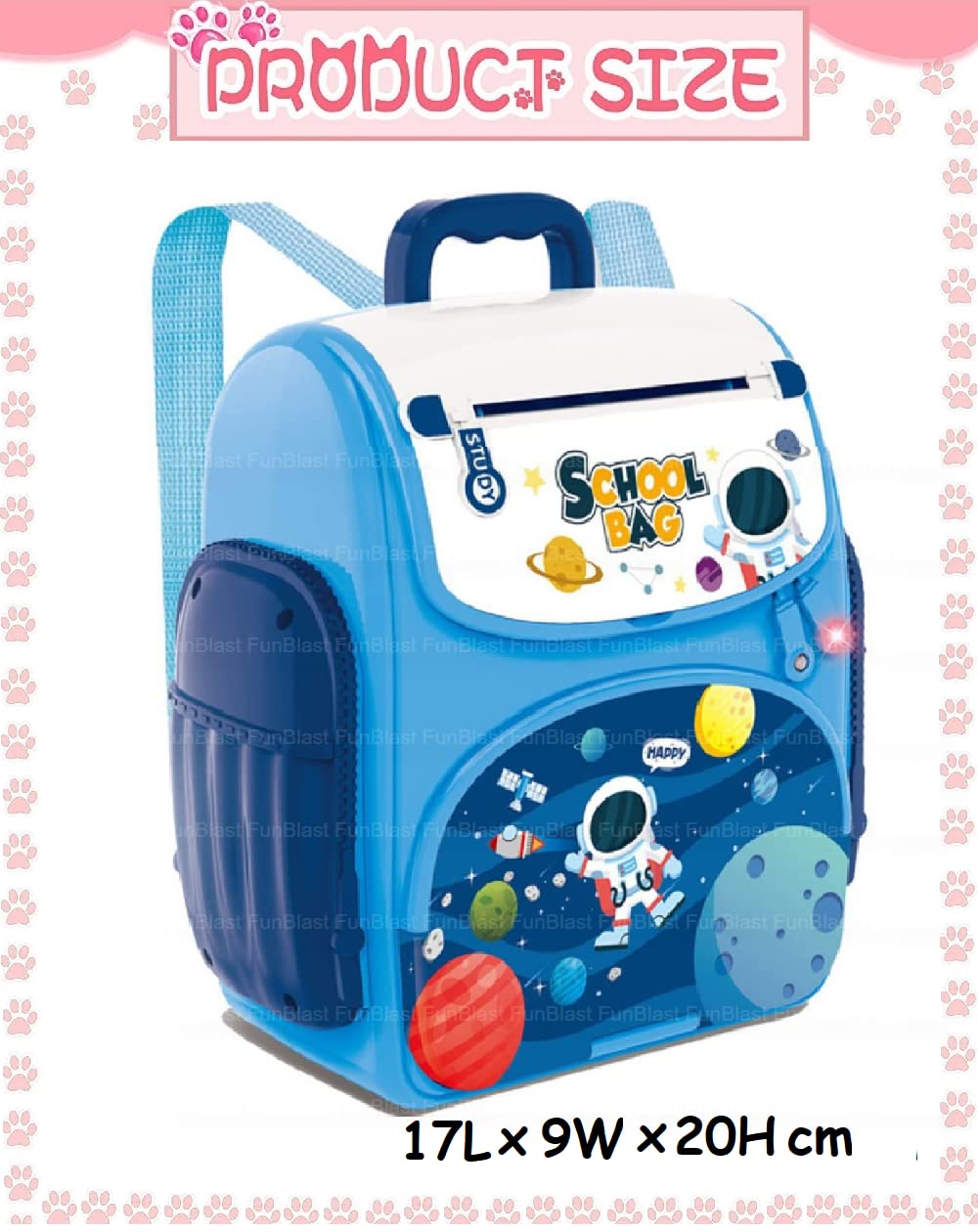 Piggy Bank with Finger Print Sensor Lock – Space Theme Coin Box Portable School Bag Design Coin Bank for Kids