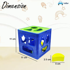 Shape Sorter Cubes for Kids - Colour Recognition Shapes Sorting and Plugging Toys, Cube Box with 9 Shapes for 3+ Ys Old Kids, Boys & Girls