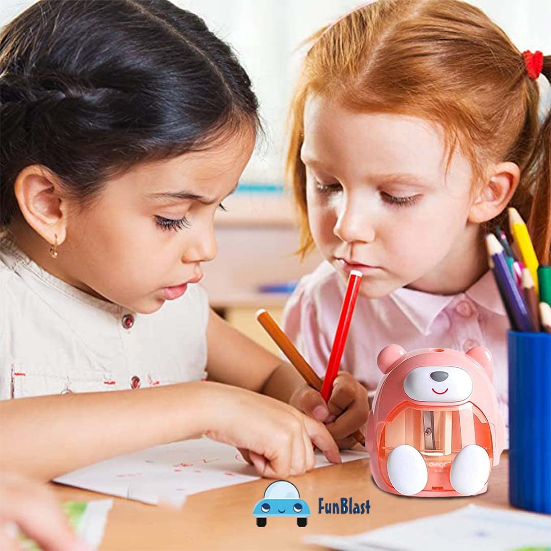 Fun Sharpener Electric Pencil Sharpener – Battery Operated Pencil Sharpener for Kids ...