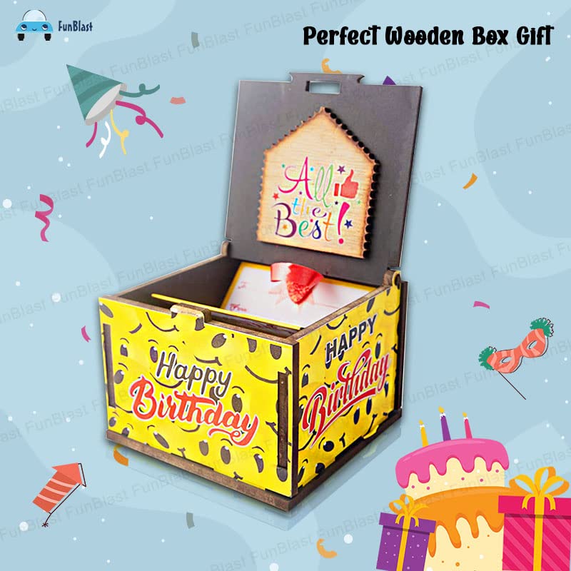 Happy Birthday Greeting Cards in Wooden Box - Surprise Cards for Valentine, Wife, Husband, Marriage Anniversary, Birthday, Love Gifts for Girlfriend & Fiancee