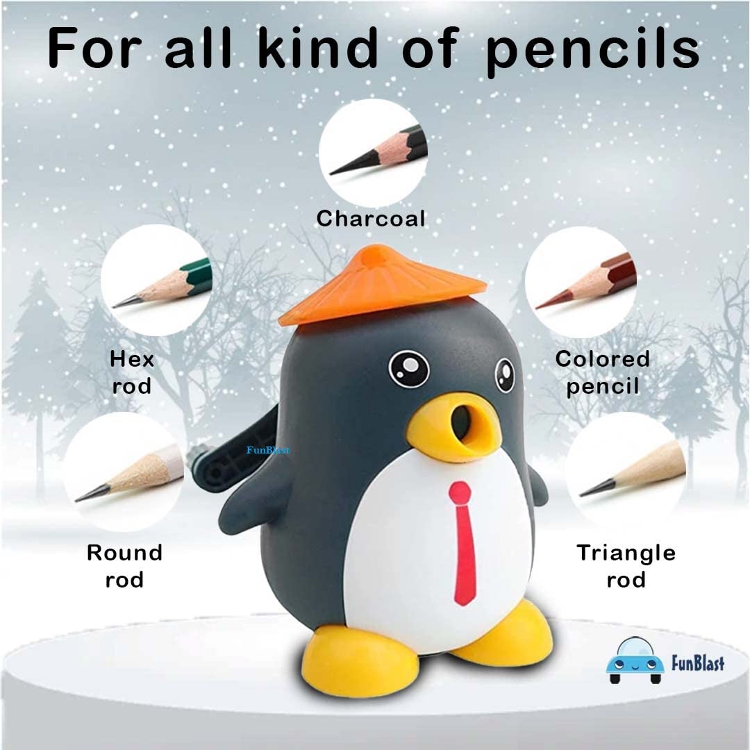 Sharpener for Kids – Penguin Shaped Pencil Sharpener, Table Sharpener Machine, Manual Sharpener for School, Office