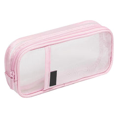 Transparent Pencil Pouch with Zipper Closure (Pink)