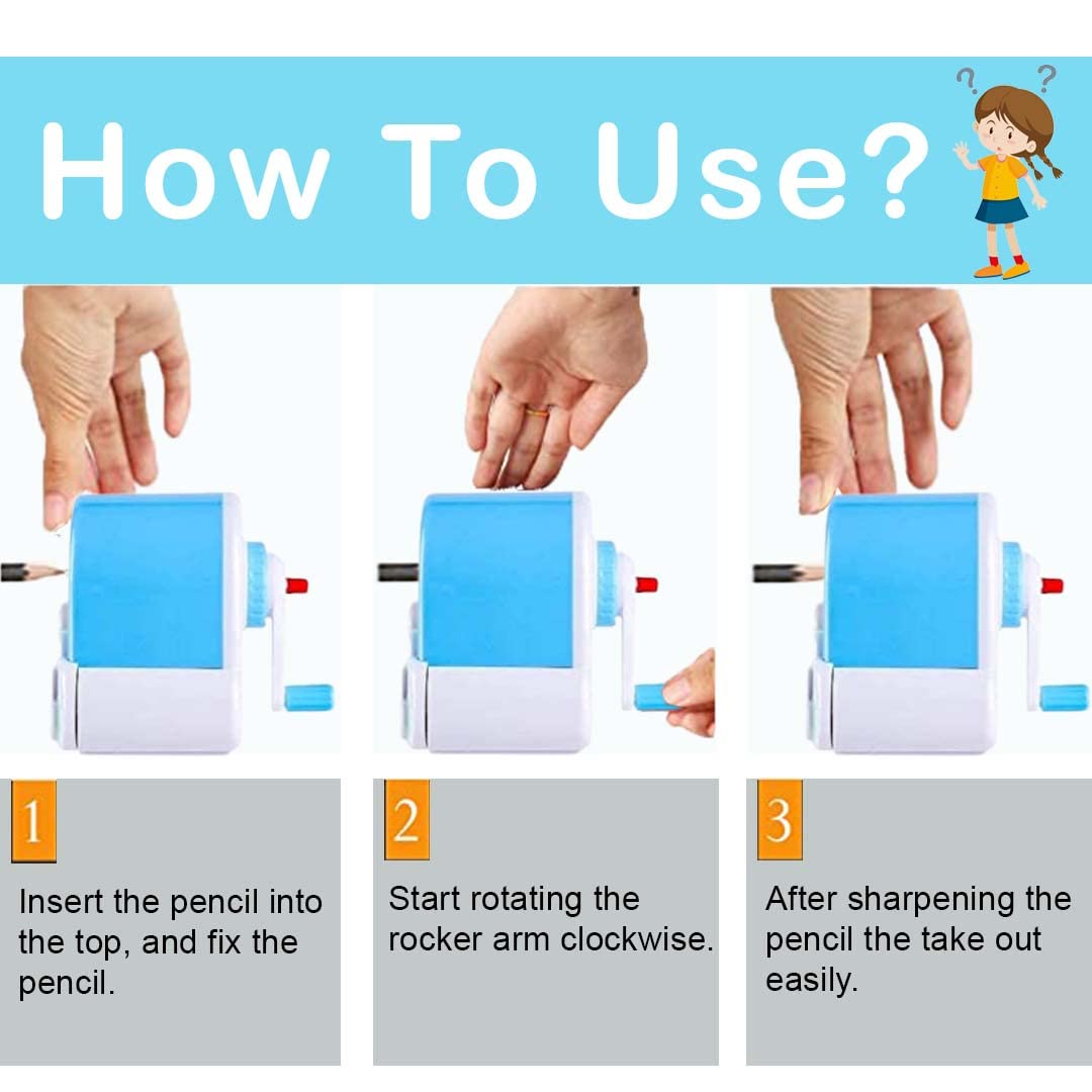 Sharpener for Kids Rainbow Pencil Sharpener, Table Sharpener Machine - Random Color